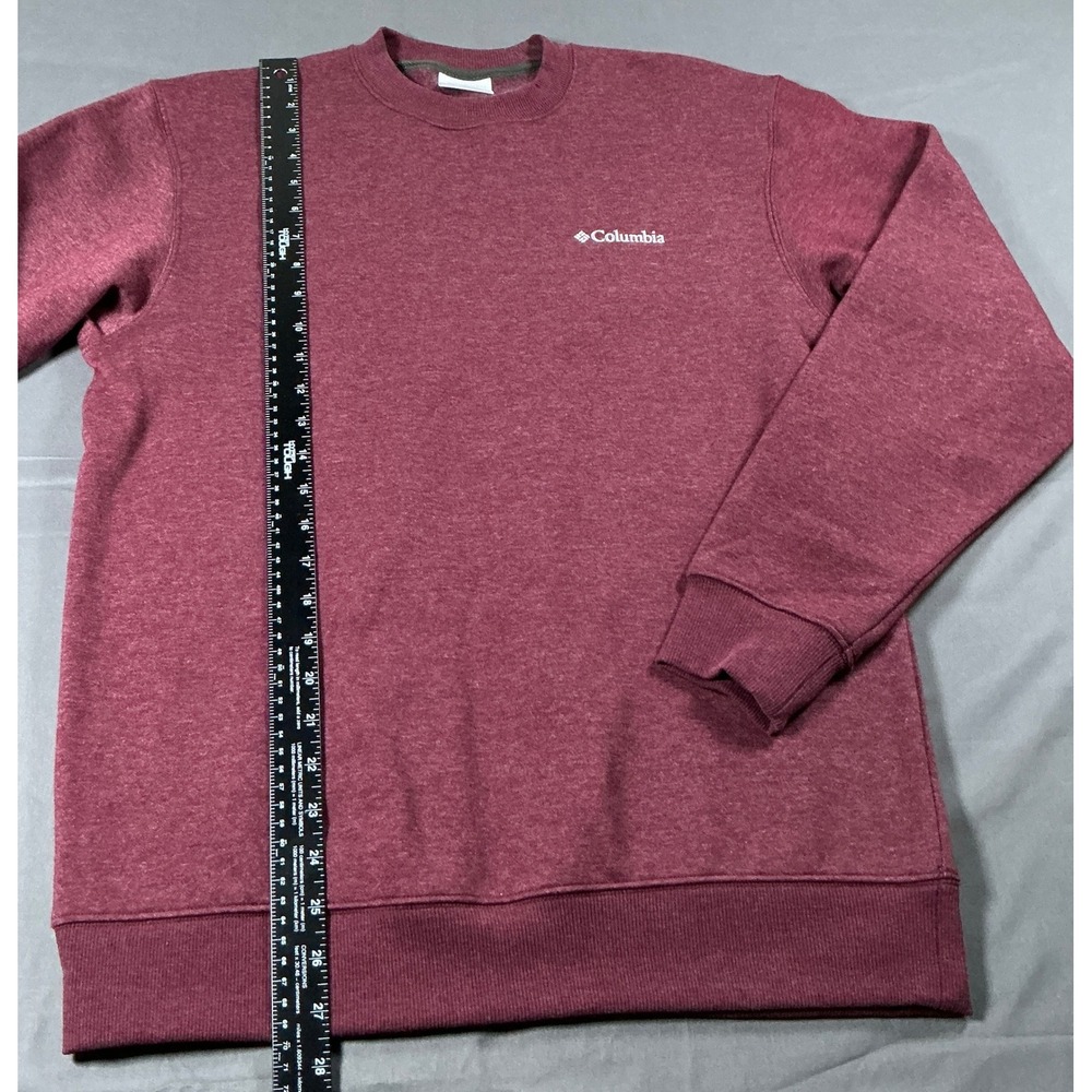 Columbia Hart Mountain II Crew Sweatshirt Mens Small Beet Red Heather AM6769-624 - Picture 4 of 11